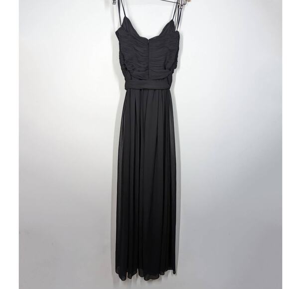 Ieena Mac Duggal Black Faux Wrap Wide Leg Jumpsuit Sleeveless Medium Preowned - Picture 5 of 14